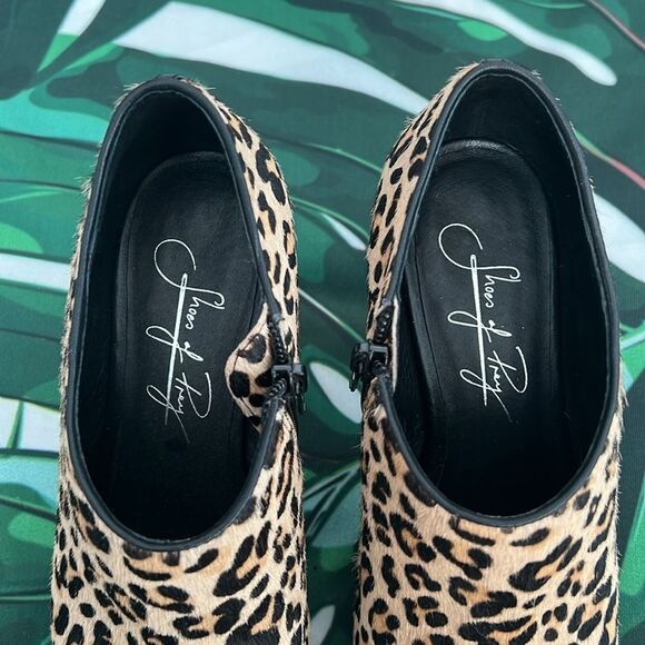 Shoes of Prey brown and black animal print booties with sparkle heels - Picture 9 of 11